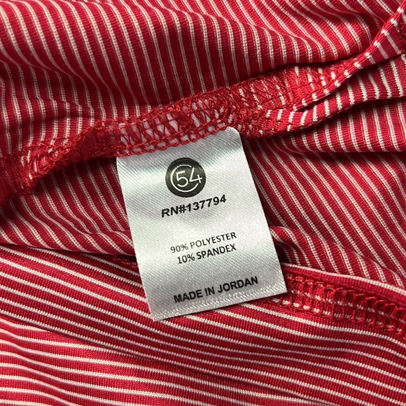 🛍 6 for $35 • Chase 54 Red & White Striped Golf Polo Shirt - Picture 16 of 16